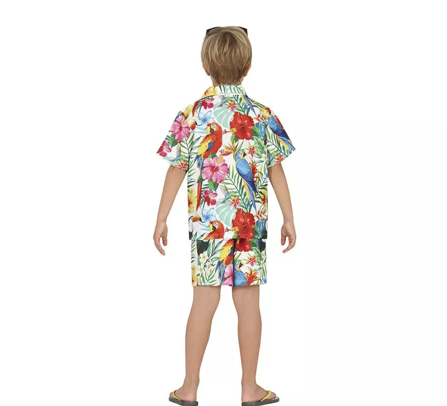 Translation missing: pt-PT.Disfraz de Hawaiano blanco Tropical para niño