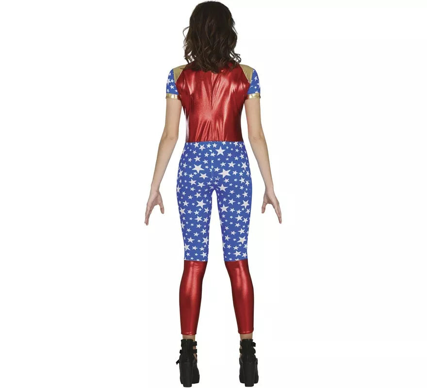 Translation missing: pt-PT.Disfraz de Heroína Estrella rojo y azul para adolescente