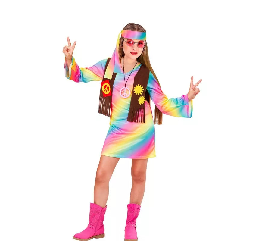 Translation missing: pt-PT.Disfraz de Hippie Arcoíris para niña y adolescente