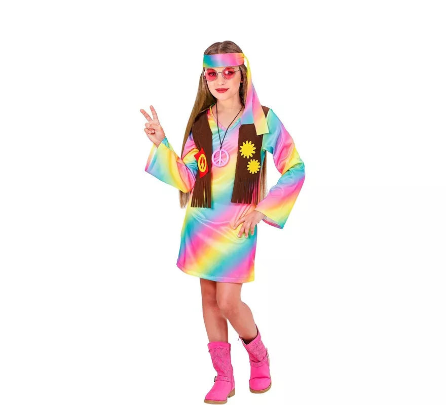 Translation missing: pt-PT.Disfraz de Hippie Arcoíris para niña y adolescente