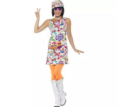 Fato de Hippie Good Wave dos anos 60 para mulher