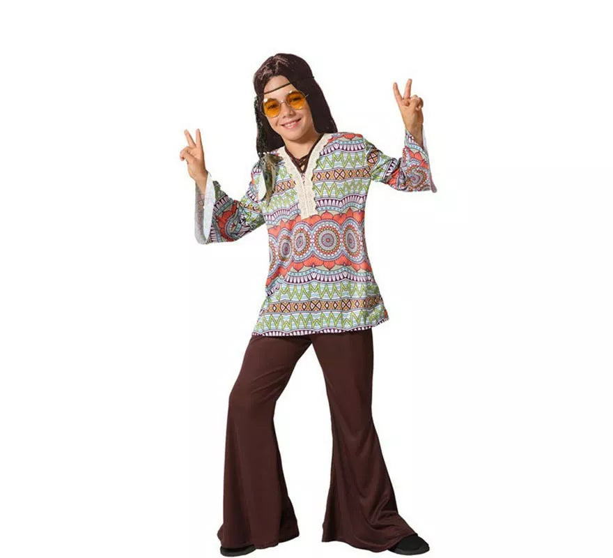 Translation missing: pt-PT.Disfraz de Hippie con Estampado para niño