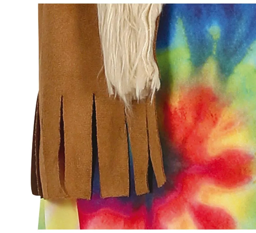 Translation missing: pt-PT.Disfraz de Hippie con vestido multicolor para niña