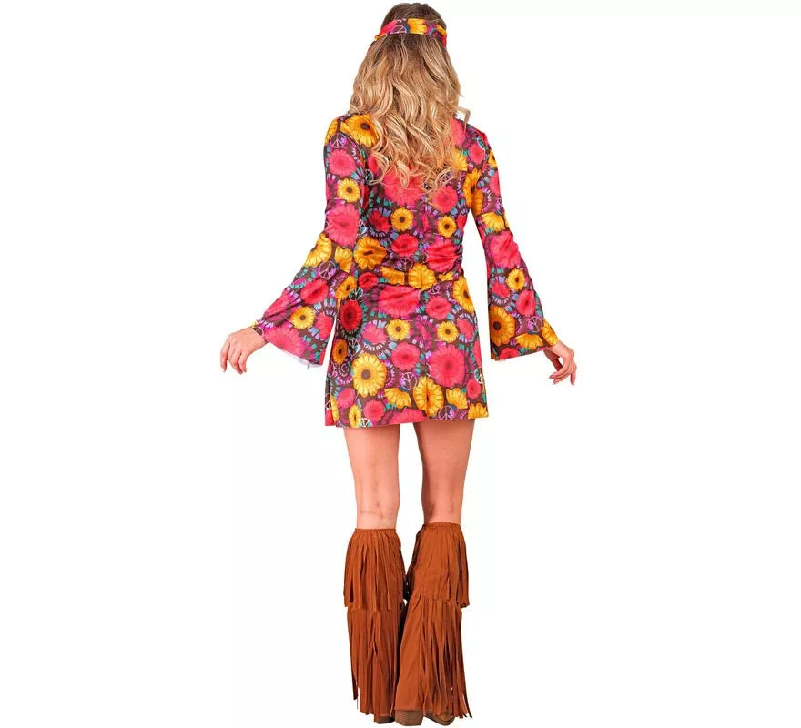 Translation missing: pt-PT.Disfraz de Hippie floral con flecos para mujer