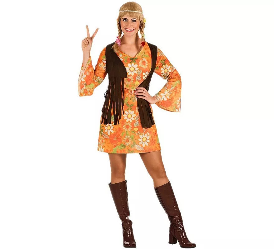 Translation missing: pt-PT.Disfraz de Hippie Floreada para mujer