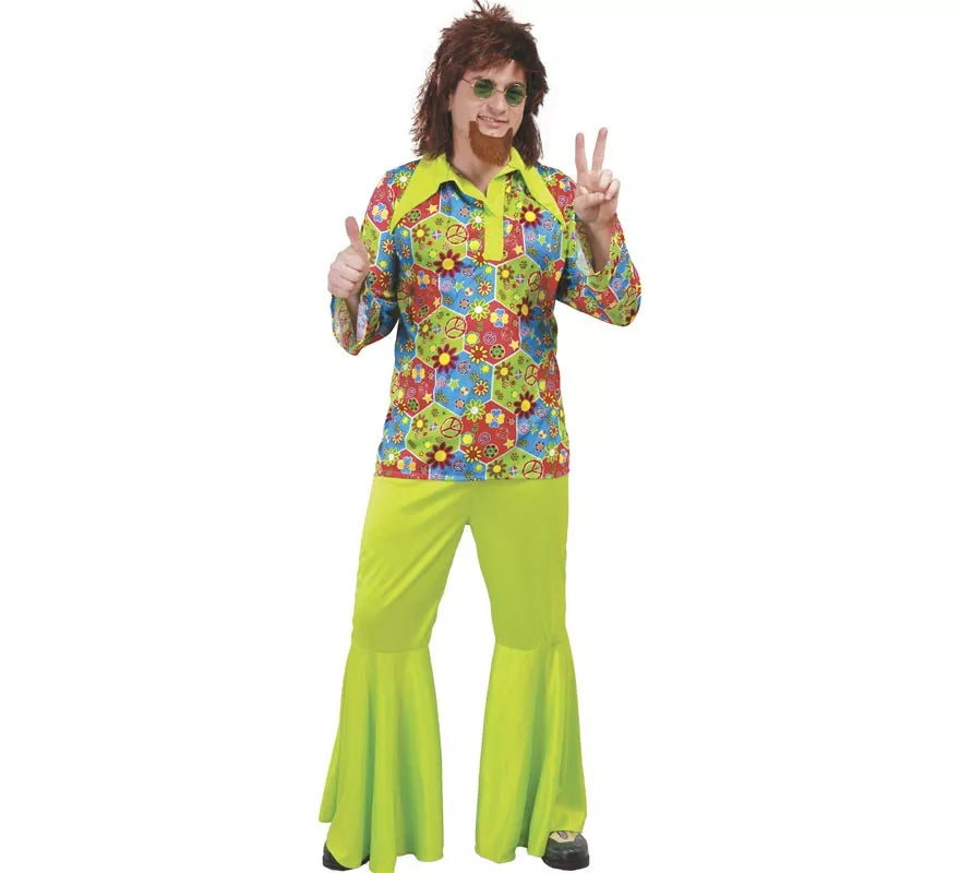 Translation missing: pt-PT.Disfraz de Hippie Flower Power para hombre