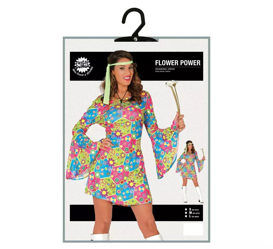 Translation missing: pt-PT.Disfraz de Hippie Flower Power para mujer