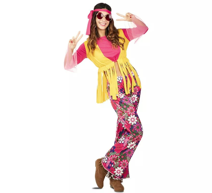 Translation missing: pt-PT.Disfraz de Hippie rosa para mujer