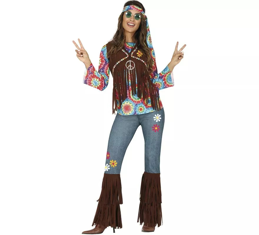 Translation missing: pt-PT.Disfraz de Hippy con Chaleco para mujer