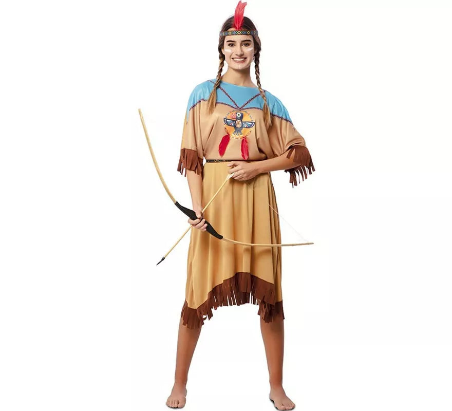 Translation missing: pt-PT.Disfraz de India Apache en vestido con tocado para mujer