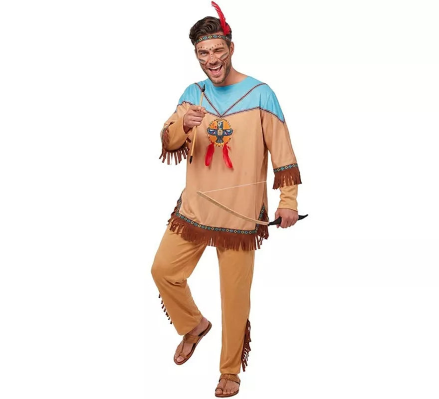 Translation missing: pt-PT.Disfraz de Indio Apache con tocado para hombre