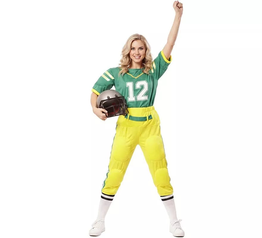 Translation missing: pt-PT.Disfraz de Jugadora de Fútbol Americano Verde para mujer