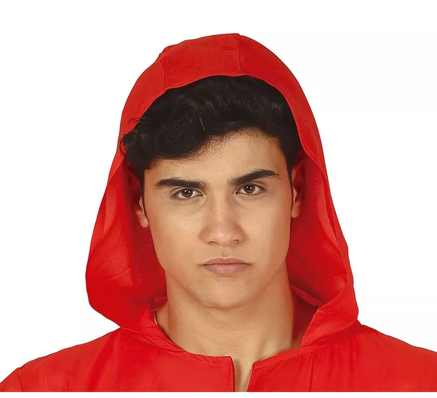 Translation missing: pt-PT.Disfraz de Ladrón de Bancos con mono Rojo para hombre