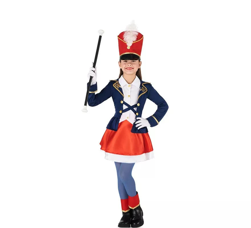 Translation missing: pt-PT.Disfraz de Majorette clásico tricolor para niña