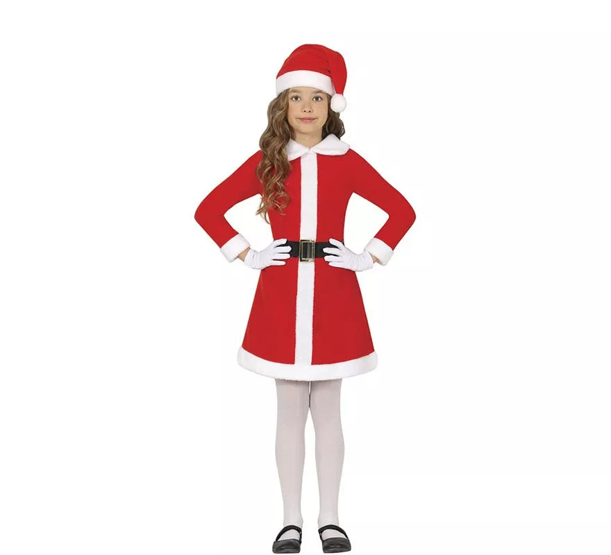 Translation missing: pt-PT.Disfraz de Mamá Noel con cinturón negro para niña
