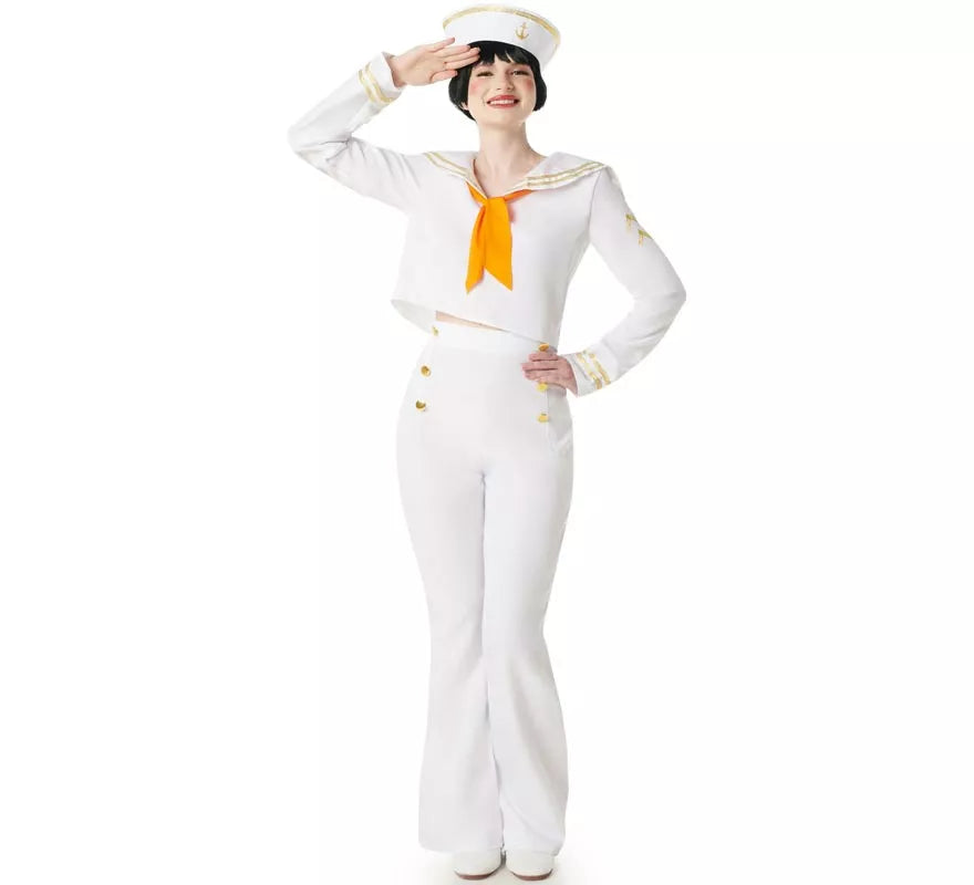 Translation missing: pt-PT.Disfraz de Marinera blanco con Pantalón para mujer