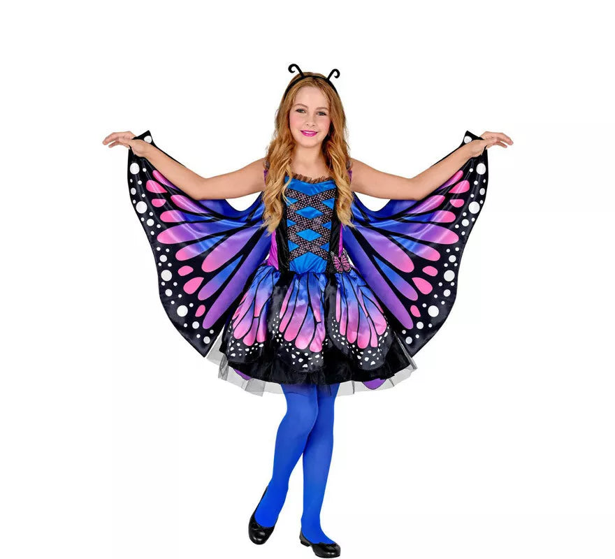 Translation missing: pt-PT.Disfraz de Mariposa Azul con Alas para niña