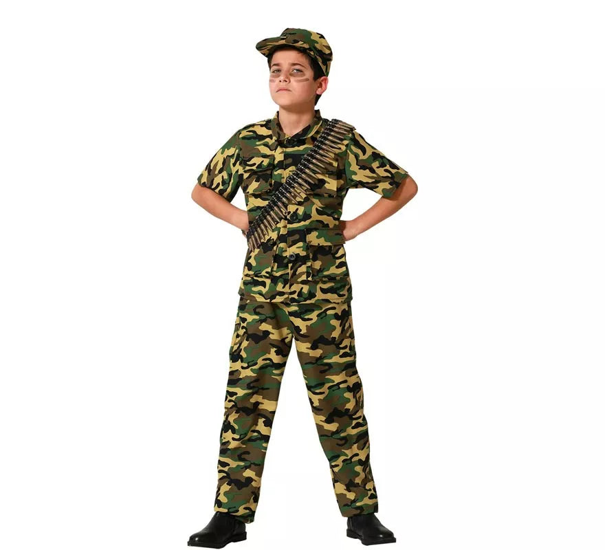 Translation missing: pt-PT.Disfraz de Militar traje camuflado para niño