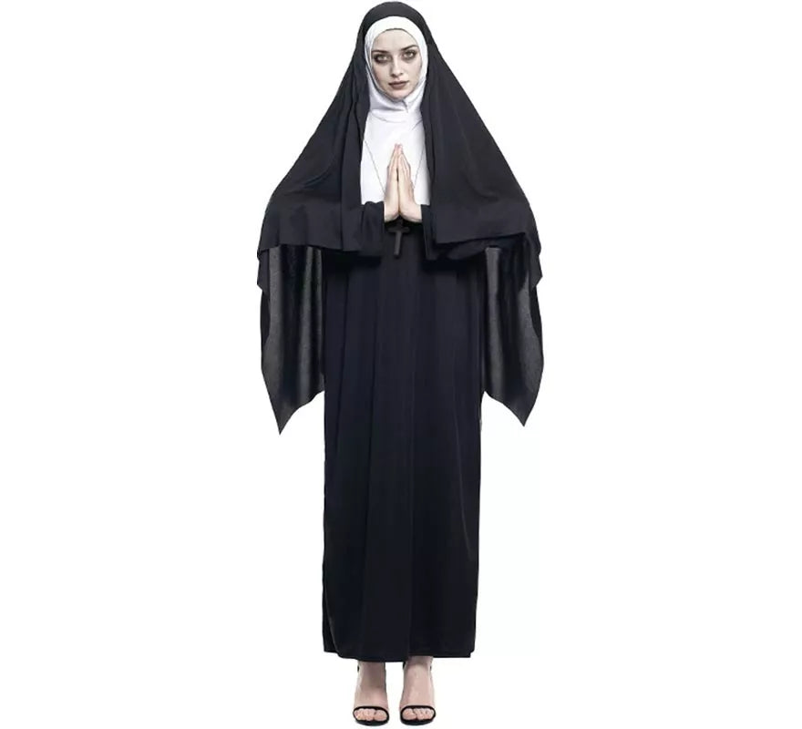 Translation missing: pt-PT.Disfraz de Monja Negro para mujer