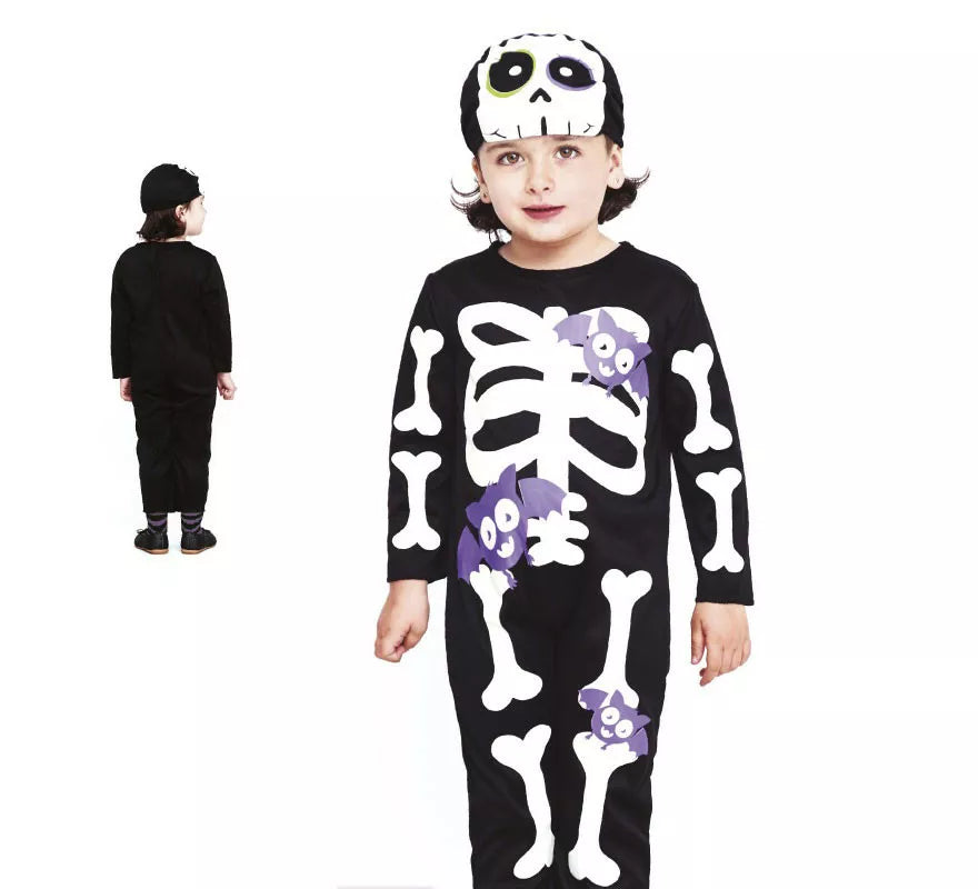 Translation missing: pt-PT.Disfraz de Murciélago Esqueleto con gorro para niño