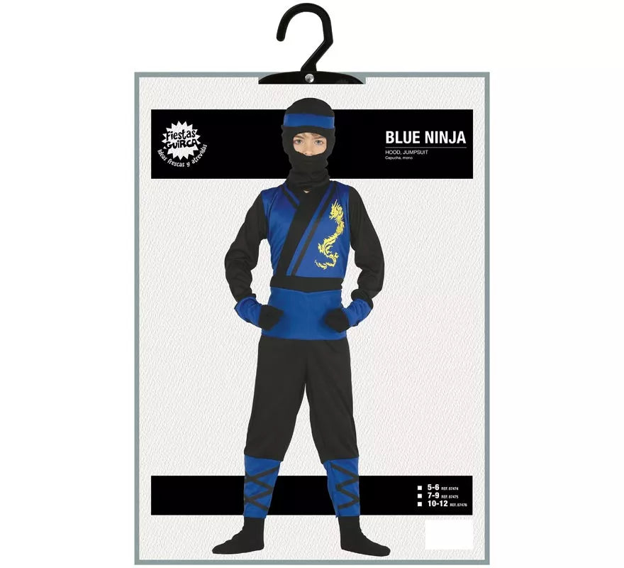Translation missing: pt-PT.Disfraz de Ninja azul y negro para niño