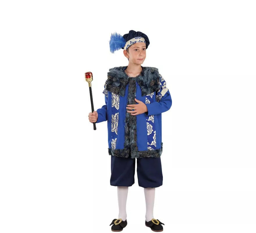 Translation missing: pt-PT.Disfraz de Noble Medieval Azul para niño
