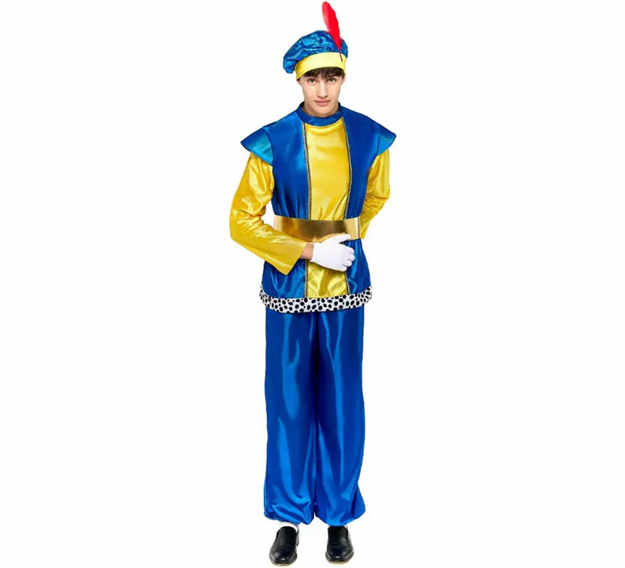 Translation missing: pt-PT.Disfraz de Paje Real azul para hombre