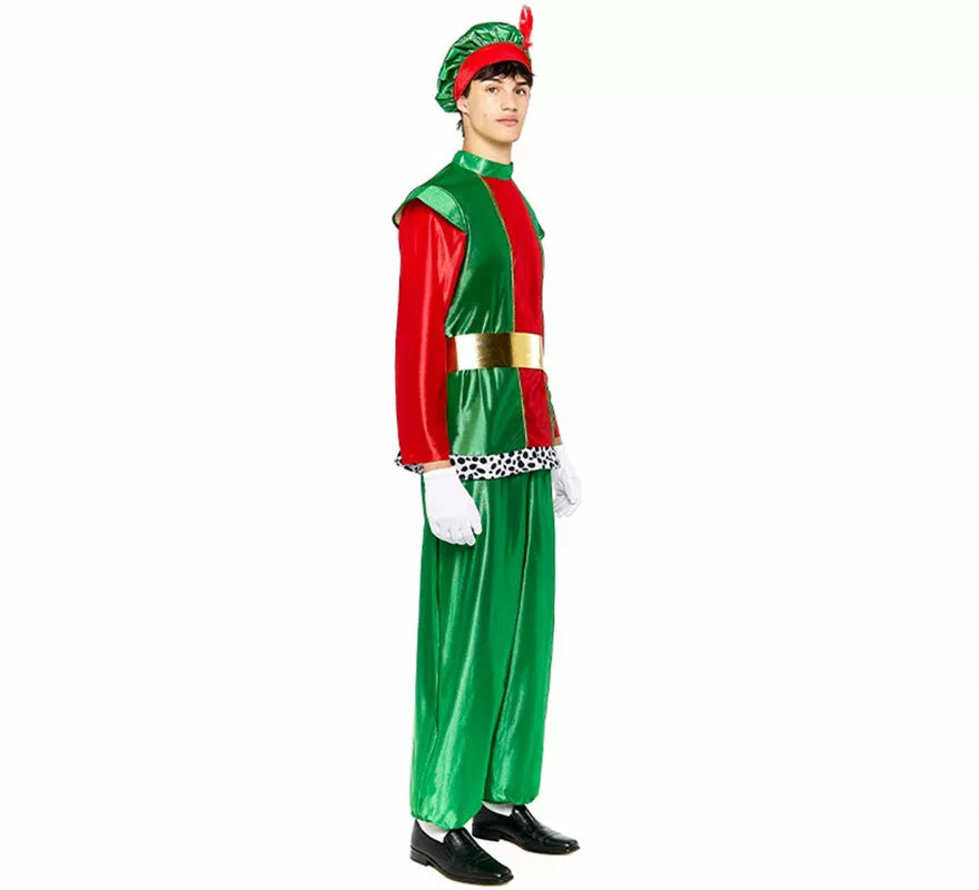 Translation missing: pt-PT.Disfraz de Paje Real verde para hombre