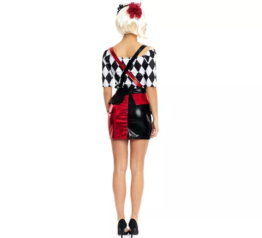 Translation missing: pt-PT.Disfraz de Payasa Rombos negro y rojo para mujer
