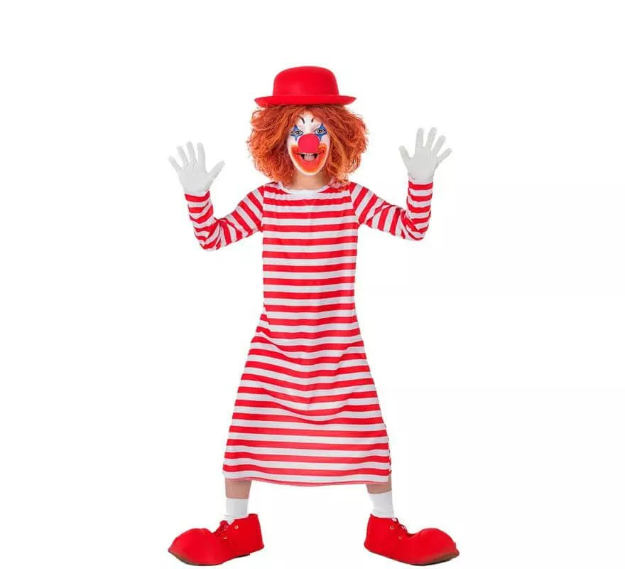 Translation missing: pt-PT.Disfraz de Payaso a Rayas con Bombín para niños