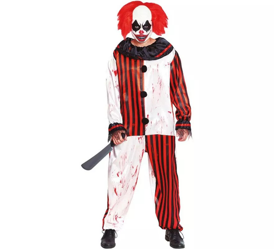 Translation missing: pt-PT.Disfraz de Payaso a Rayas con Sangre para hombre