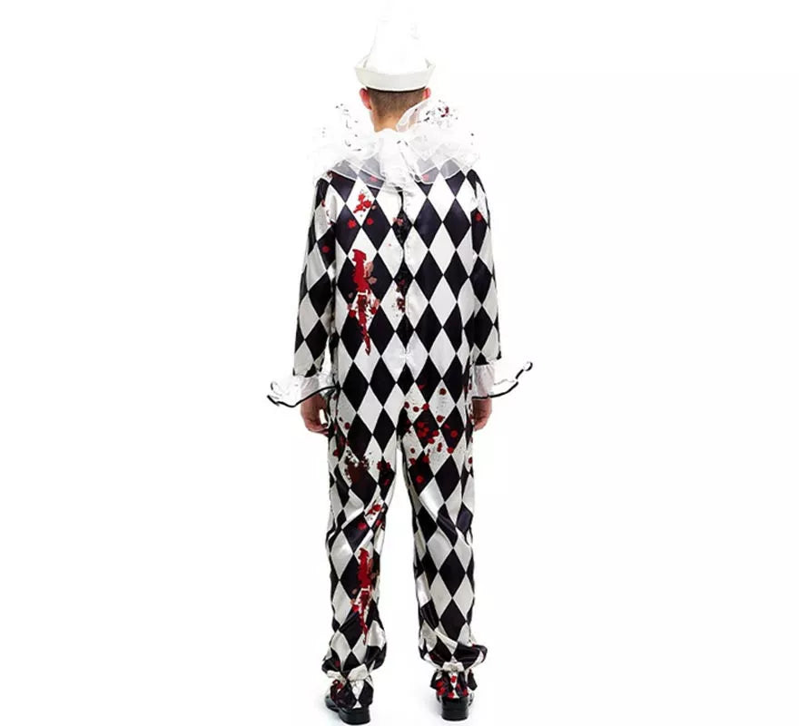 Translation missing: pt-PT.Disfraz de Payaso Pierrot Asesino con gorro para hombre