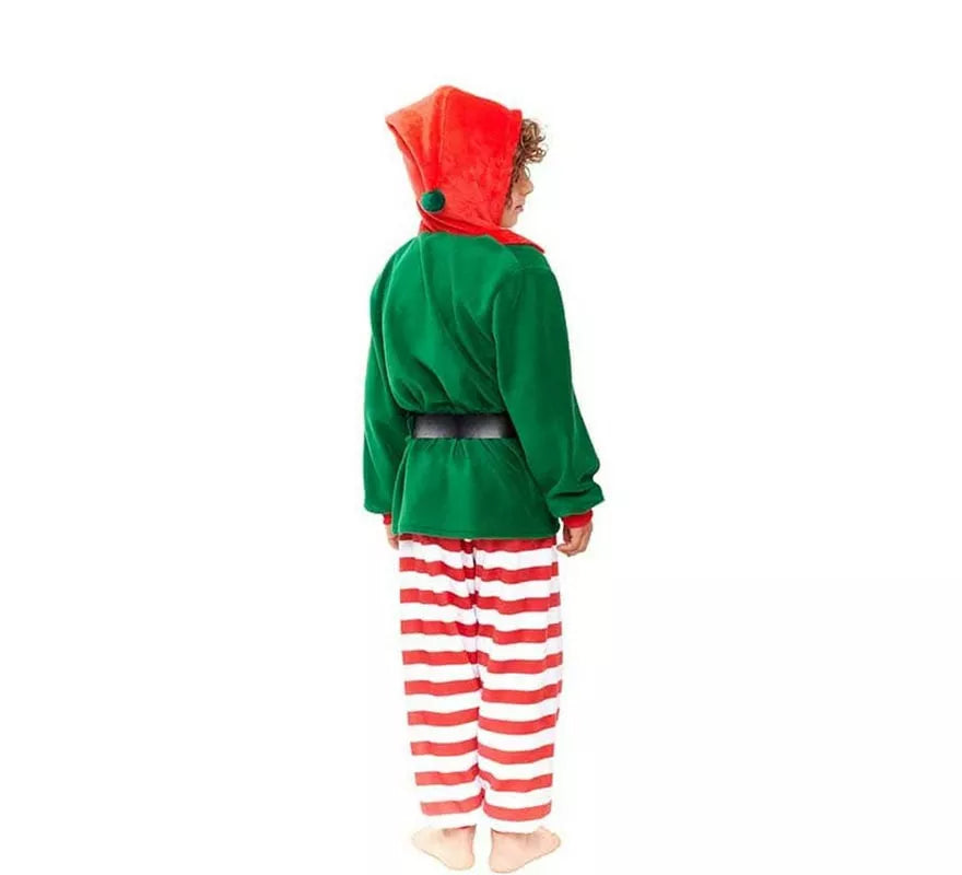 Translation missing: pt-PT.Disfraz de Pijama Elfo verde a rayas para niño