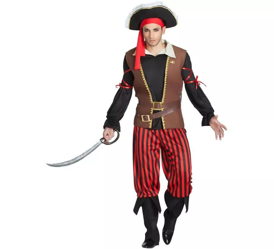 Translation missing: pt-PT.Disfraz de Pirata a rayas para hombre