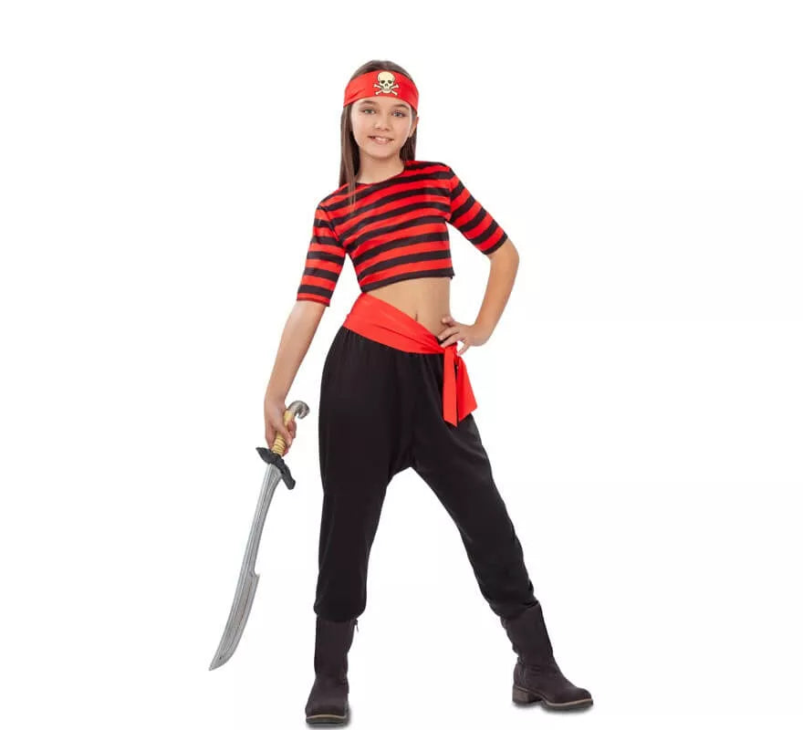 Translation missing: pt-PT.Disfraz de Pirata a Rayas para niña