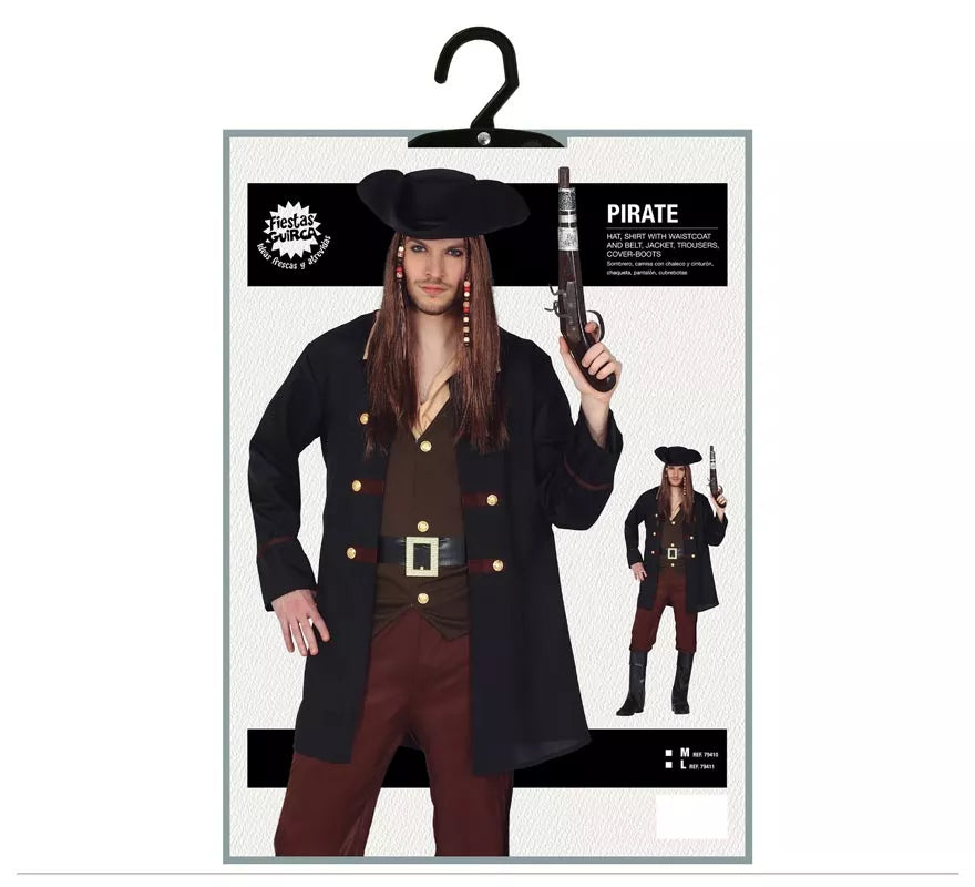 Translation missing: pt-PT.Disfraz de Pirata negro para Hombre