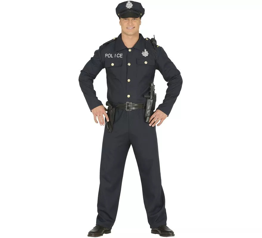 Translation missing: pt-PT.Disfraz de Policía azul para hombre