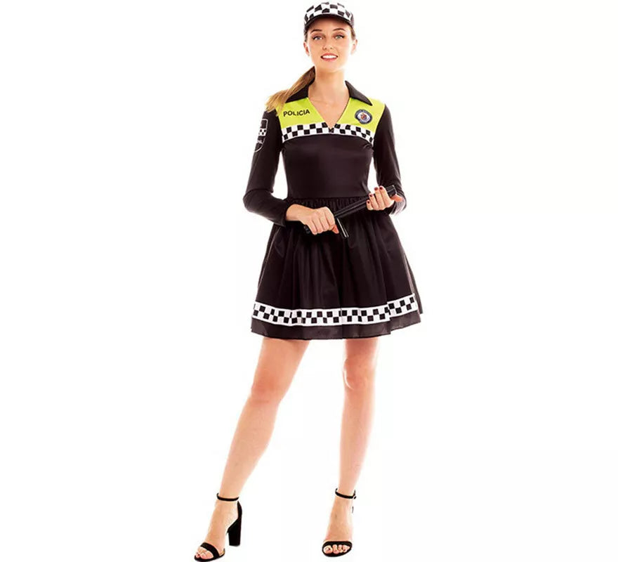 Translation missing: pt-PT.Disfraz de Policía en Vestido Negro y Amarillo para mujer