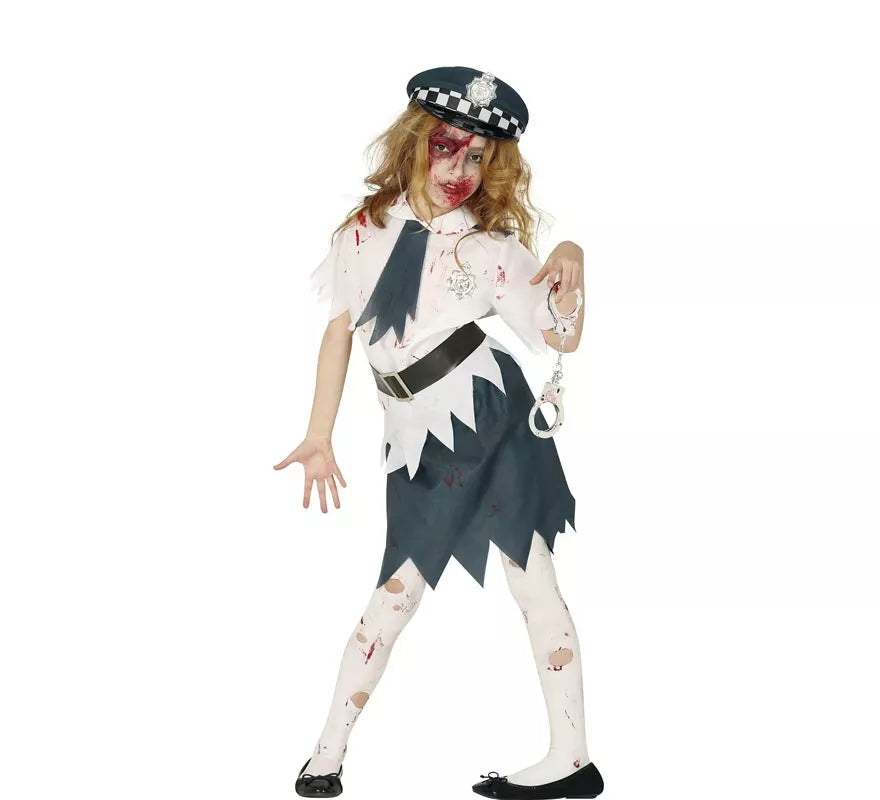 Translation missing: pt-PT.Disfraz de Policía Zombie para niña