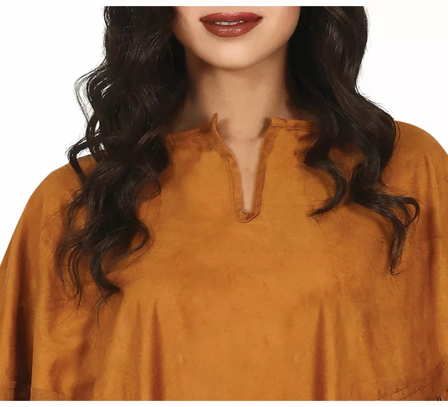 Disfraz de Poncho Marrón Indio para mujer