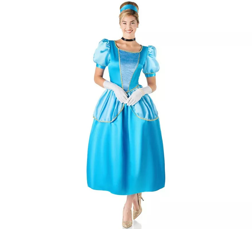 Translation missing: pt-PT.Disfraz de Princesa azul celeste de cuento para mujer