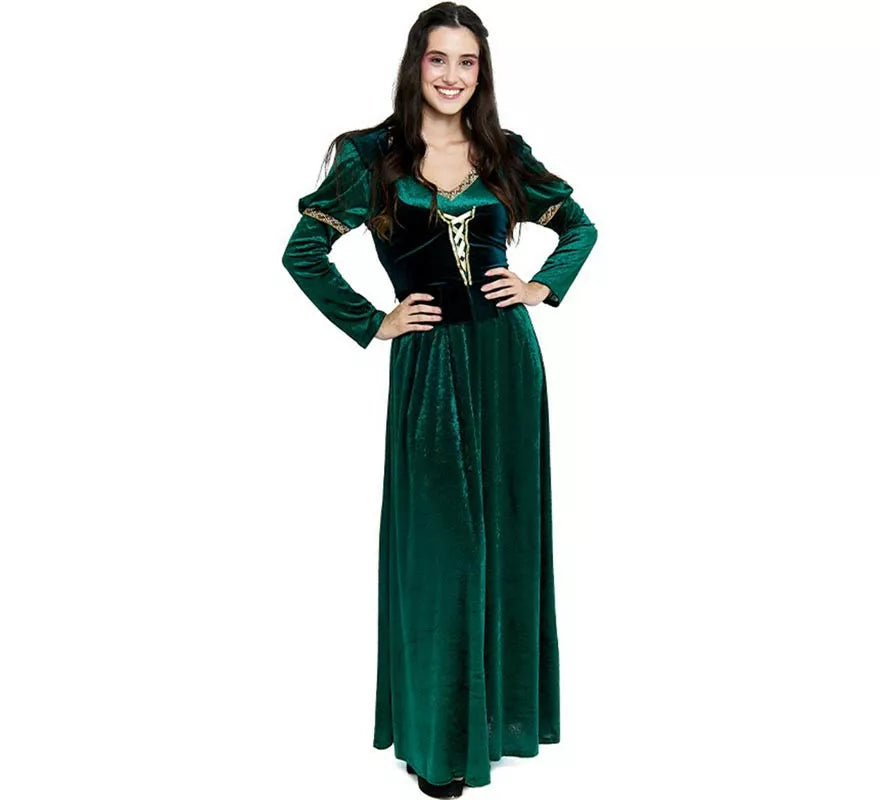 Translation missing: pt-PT.Disfraz de Princesa Medieval verde oscuro para mujer