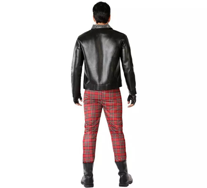 Translation missing: pt-PT.Disfraz de Punky Rojo y Negro para hombre