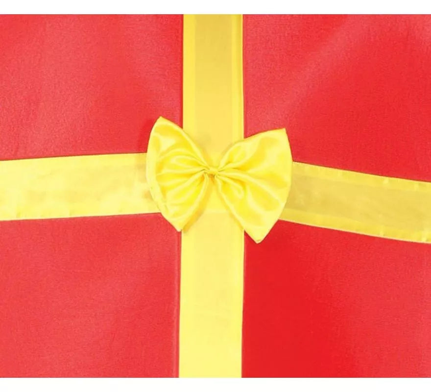 Translation missing: pt-PT.Disfraz de Regalo rojo con cinta dorado para adulto