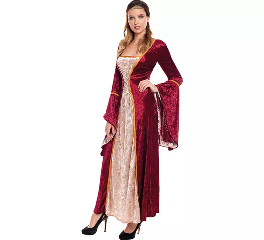 Translation missing: pt-PT.Disfraz de Reina Medieval Vinotinto para mujer