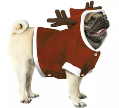 Fantasia de rena de Papai Noel para cachorro