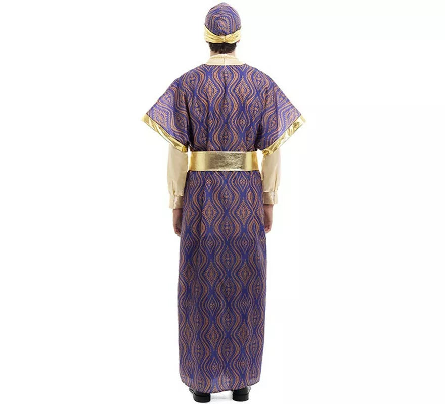 Translation missing: pt-PT.Disfraz de Rey Mago Baltasar morado para hombre