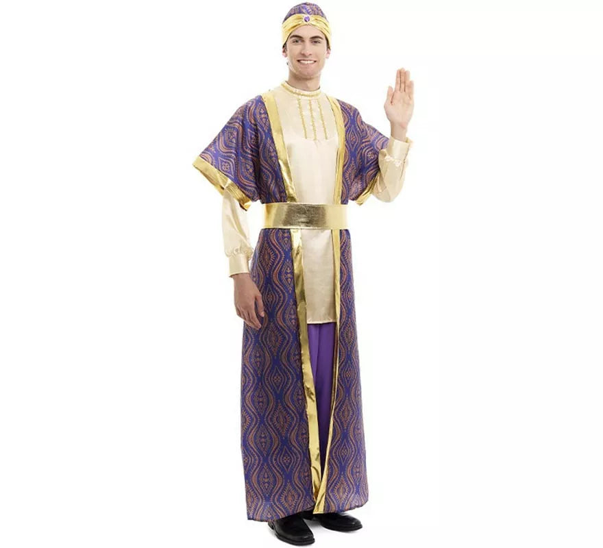 Translation missing: pt-PT.Disfraz de Rey Mago Baltasar morado para hombre