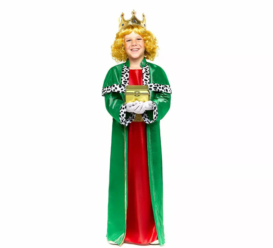 Translation missing: pt-PT.Disfraz de Rey Mago verde para niño