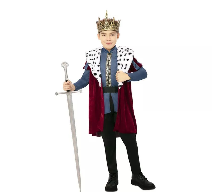 Translation missing: pt-PT.Disfraz de Rey Medieval con estampado deluxe para niño